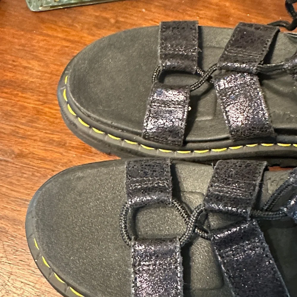 ✔️#66 Dr. Martens Black Glitter Platform Nartilla Gladiator Sandals - Picture 3 of 9